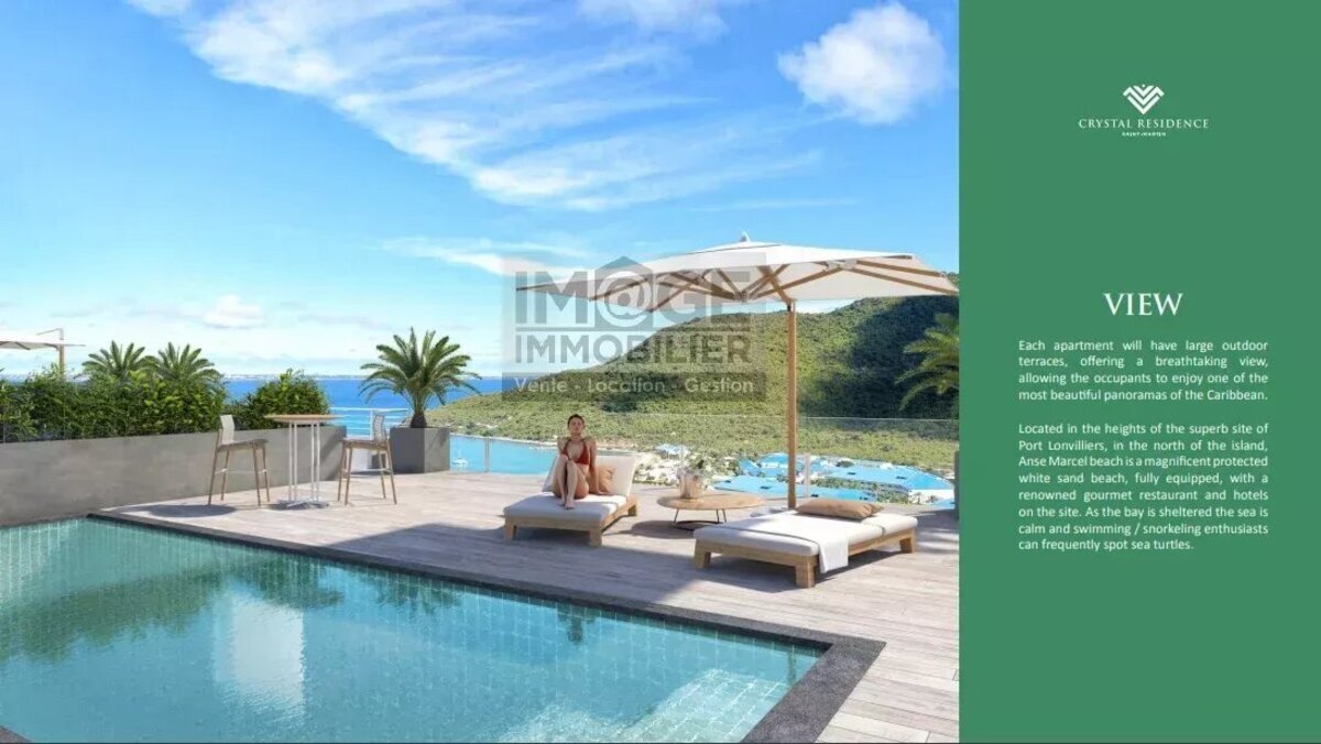 Anse Marcel Vue Mer résidence Crystal 2 pièces Neuf 65.60m2