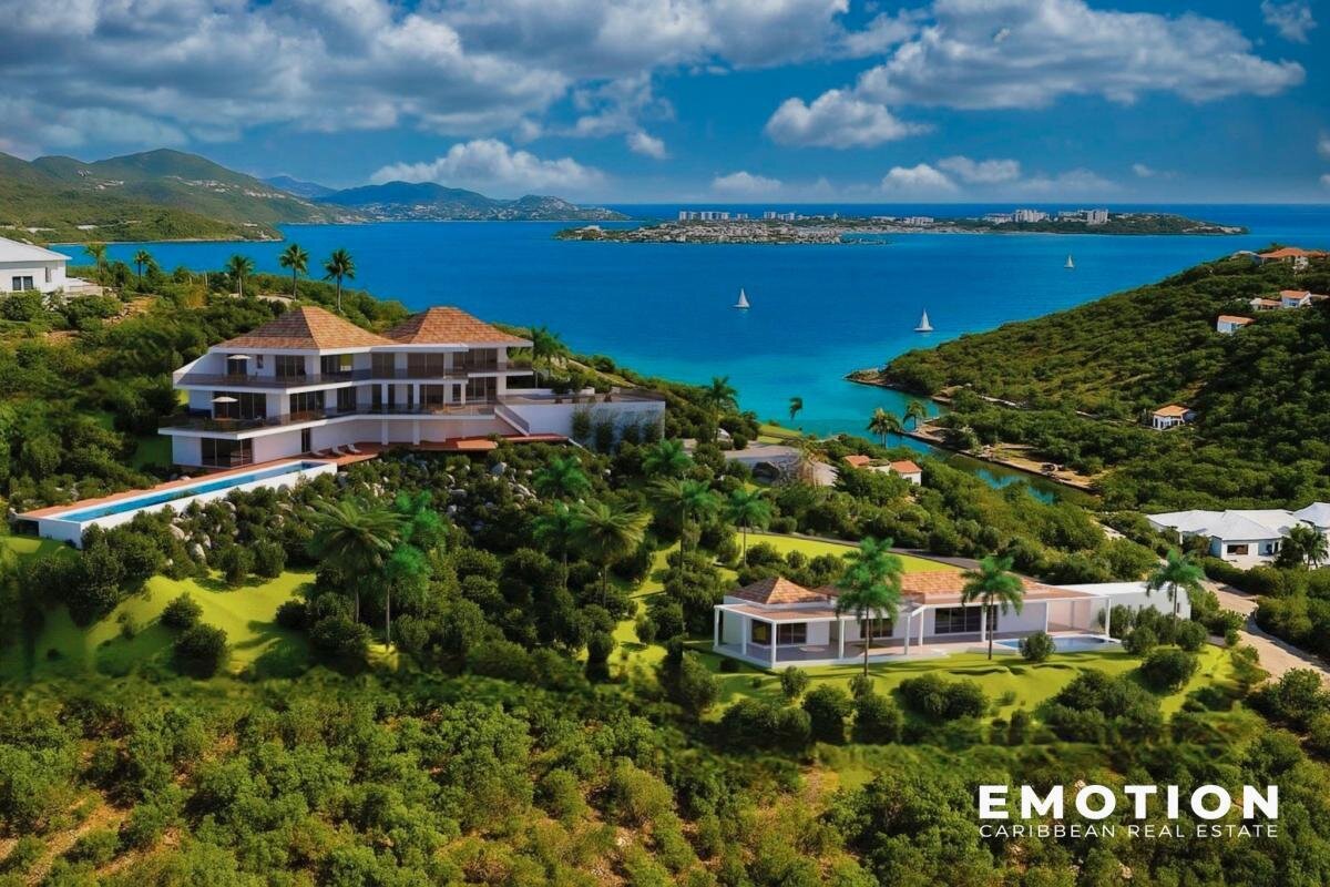 Les Terres-Basses - Land with sea view + Permit for 2 villas